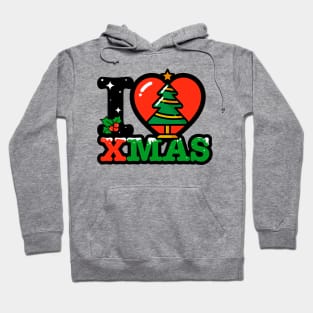 I heart Christmas tree  xmas Hoodie